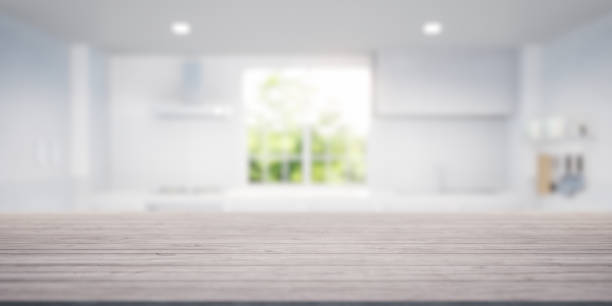 istock 3d rendering of wood counter for product display background. 1789015503