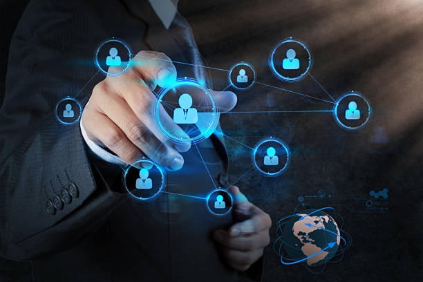 istock Businessman pressing modern social buttons on a virtual 178901704