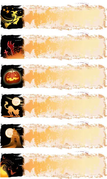 Vector illustration of halloween banners