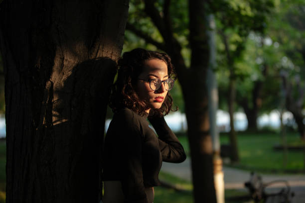 Pretty young lady portrait in nature.