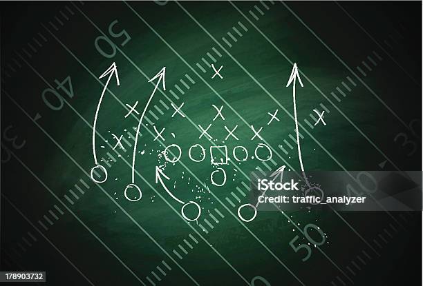 Spiel Drawn Auf Einem Feld Stock Vektor Art und mehr Bilder von Football-Feld - Football-Feld, US-Kultur, Amerikanischer Football