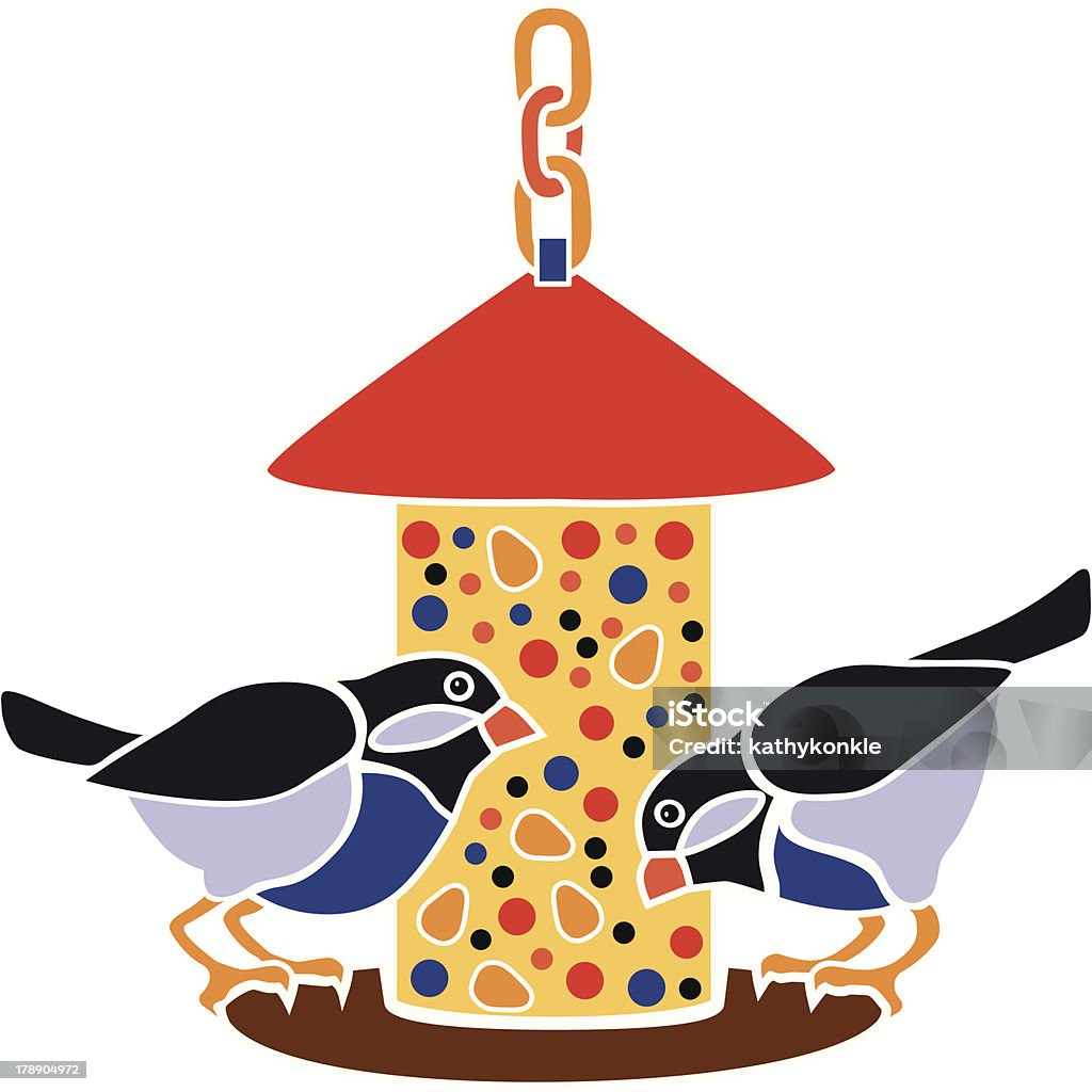 Mangeoire à oiseaux - clipart vectoriel de Graine pour oiseaux libre de droits