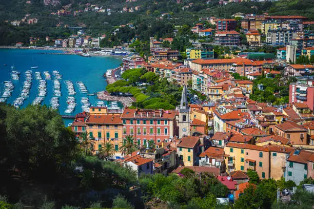 Photo of Lerici view from the hill with harbor and seaside