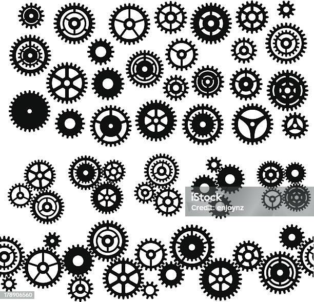 Assorted Gears And Cog Icons And Symbols Stock Illustration - Download Image Now - Bicycle Gear, Vector, Black Color