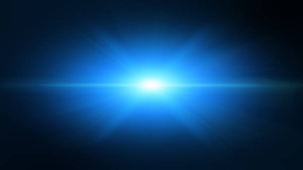istock Blue optical shine light lens flares flickering rotation animation background. 1789073540