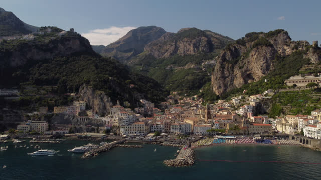 Full Width View of Amalfi Coast, Italy from an Elevated View