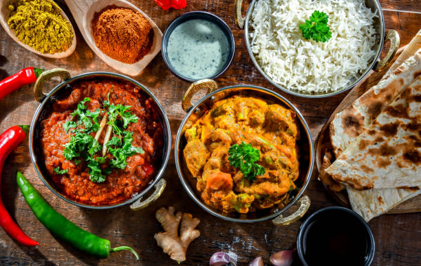 istock Hot madras paneer and vegetable masala with rice 1789093098