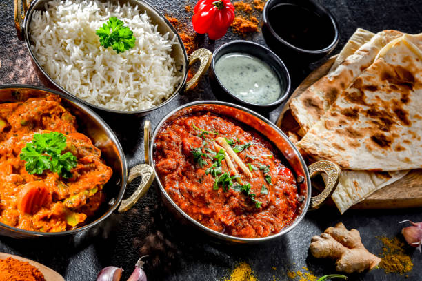istock Hot madras paneer and vegetable masala with rice 1789094153