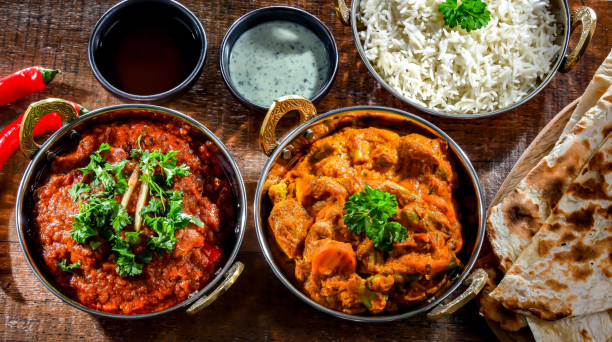istock Hot madras paneer and vegetable masala with rice 1789095185