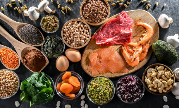 istock Composition with food products rich in zinc 1789105236