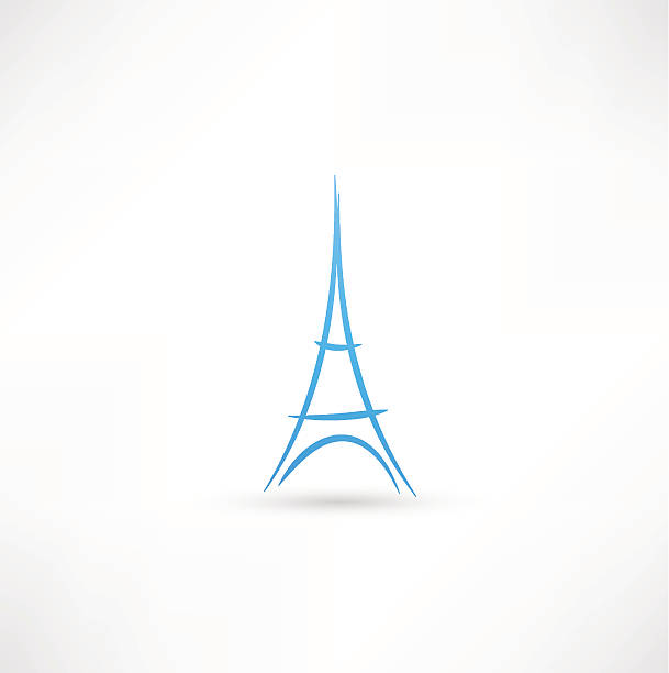 Abstract Eiffel Tower vector art illustration