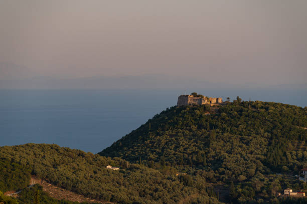 Ali Pasha Castle at sunset, Parga, Greece Ali Pasha Castle at sunset, Parga, Greece parga greece stock pictures, royalty-free photos & images