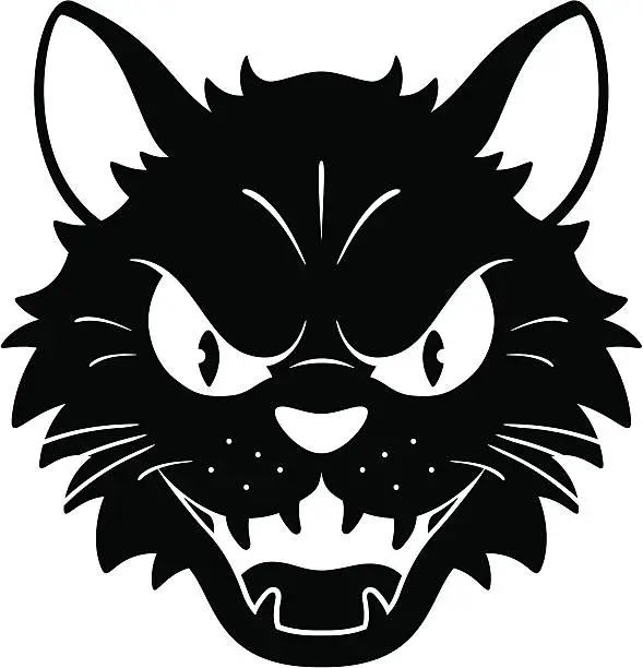 Vector illustration of Black Cat Silhouette