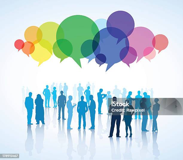 Vector Of Social Communications Stock Illustration - Download Image Now - People, Discussion, Talking