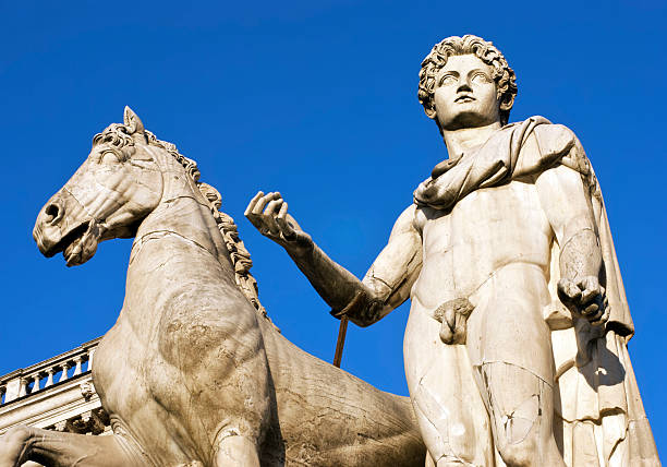 Su Roma: Collina Capitolini, Castore e Polluce Monumento, Italia - foto stock