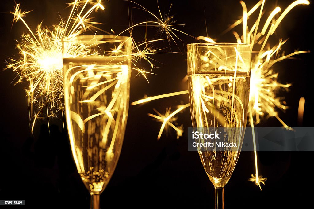 Champagne e Candela magica - Foto stock royalty-free di Alchol