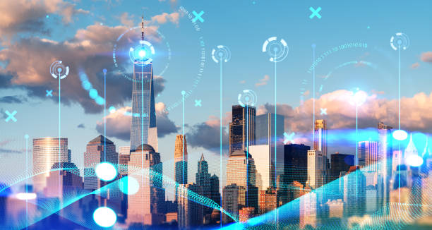 istock Smart city interface over New York city skyscrapers 1789162813