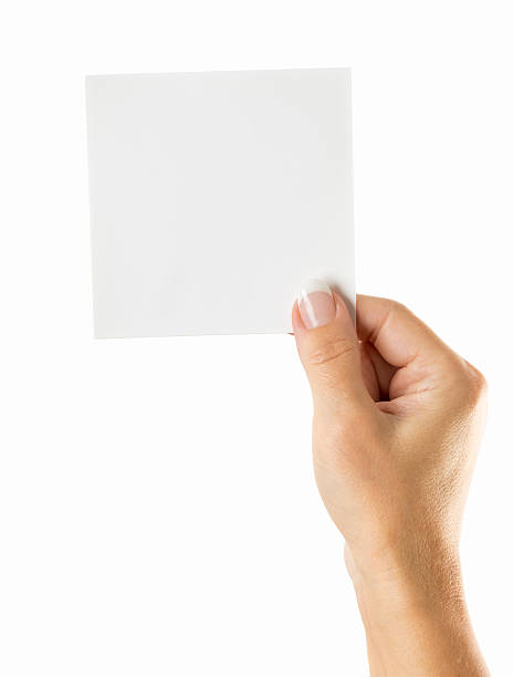 istock Blanc note in woman hand on white 178916400