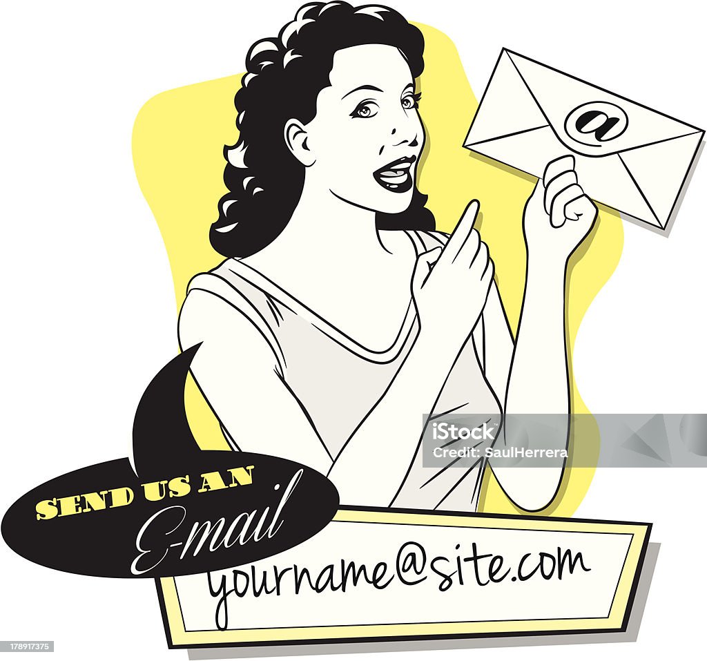 E-mail Vignetage - clipart vectoriel de Pop Art libre de droits