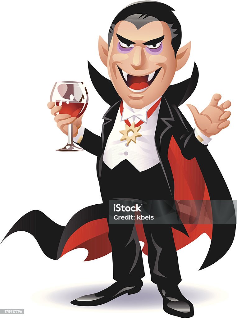 Dracula Dracula holding a glass of blood or red wine. EPS 8, fully editable and labeled in layers. Vampire stock vector