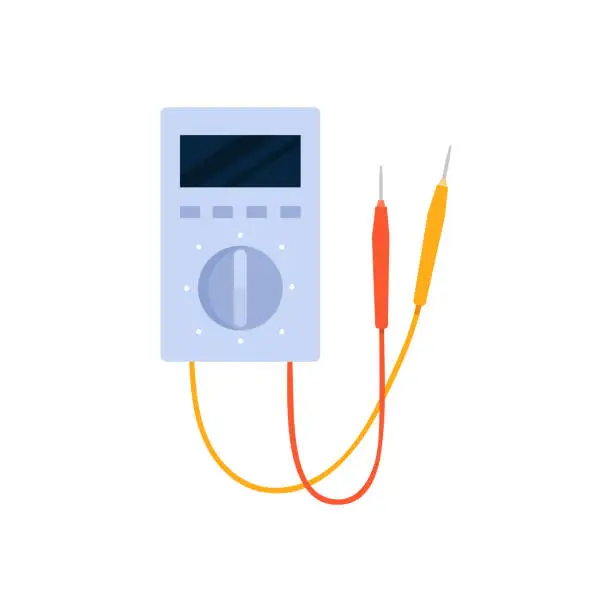 Vector illustration of Electricity multimeter tool