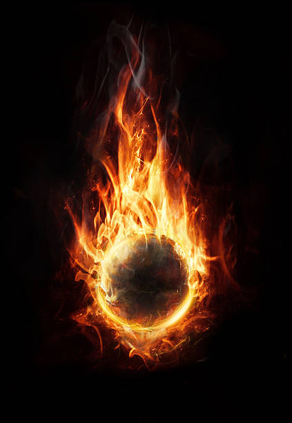 orb of fire orb of fire on dark background fireball stock pictures, royalty-free photos & images