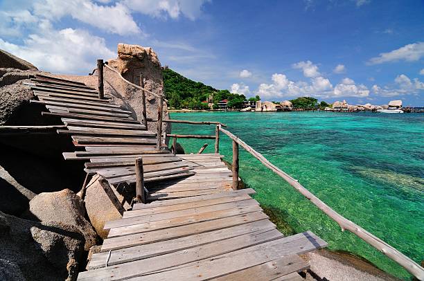 istock The wooden bridge at a beautiful beach 178920210