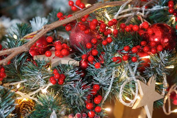 istock Elegant decorated with balls and figures Christmas tree 1789203922