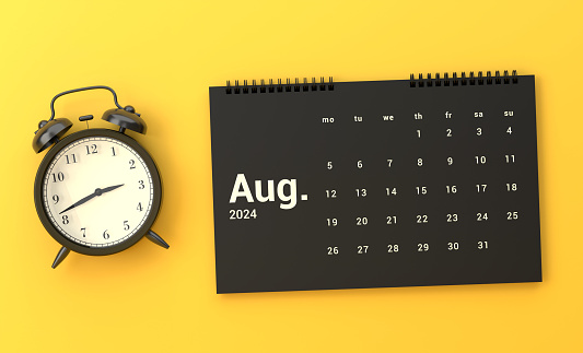 a table calendar for your events 2020 august 3d illustration