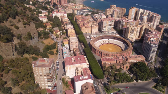 High Angle View of the Bull Arena in Malaga, Spain