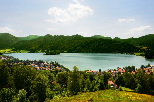 Lake Schliersee and town Schliersee