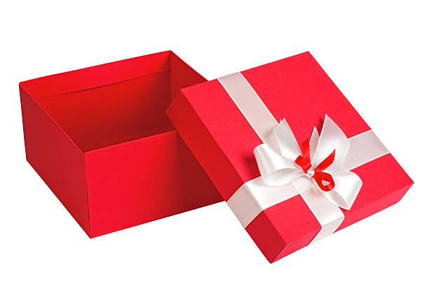 Red gift box stock photo