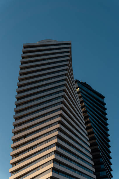 modern skyscraper building on blue sky background, Wake district Tbilisi Georgia