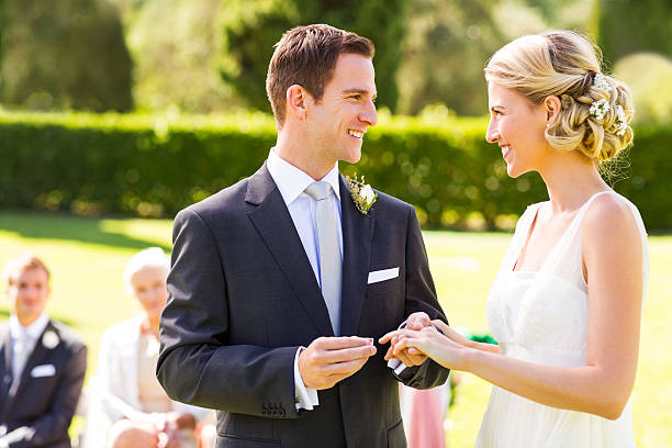 Groom Putting Ring On Bride's Finger