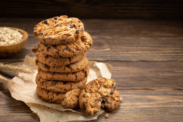 istock Oatmeal cookies on a wooden table. 1789247669