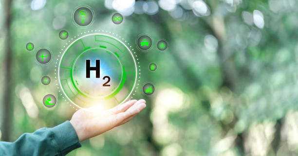 istock Hand holding clean hydrogen energy world with eco environment icon, Save world, technology sustainable alternative environment concept. Energy of natural gas sustainable and business on green background. 1789264389