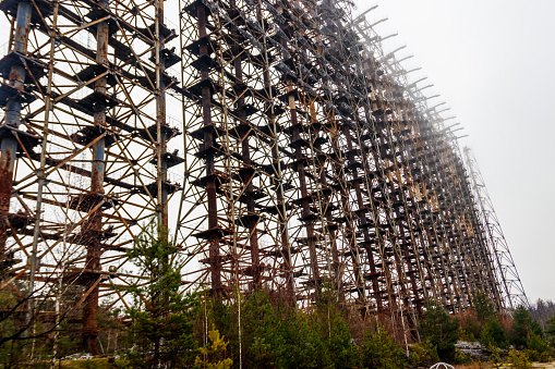 Duga, a Soviet over-the-horizon (OTH) radar system as part of the Soviet anti-ballistic missile early-warning network, in Chernobyl Exclusion Zone in Ukraine