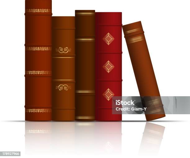 Stare Książek - Stockowe grafiki wektorowe i więcej obrazów Biblioteka - Biblioteka, Broszura, Brązowy