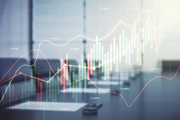 istock Multi exposure of abstract virtual financial graph hologram on a modern conference room background, forex and investment concept 1789305690