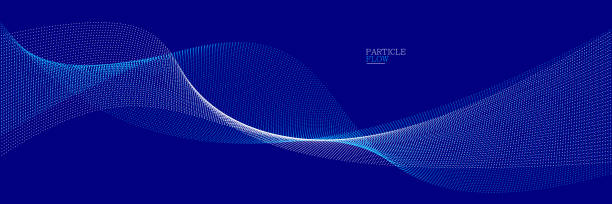 istock Dark blue abstract background, vector wave of flowing particles, curvy lines of dots in motion, technology and science theme, airy and ease futuristic illustration. 1789311781