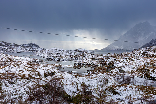 coastal winter landscape on the Lofoten Islands, Lofoten, Norway