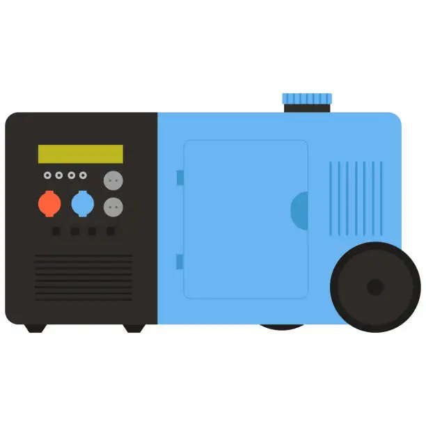 Vector illustration of Industrial electric generator device