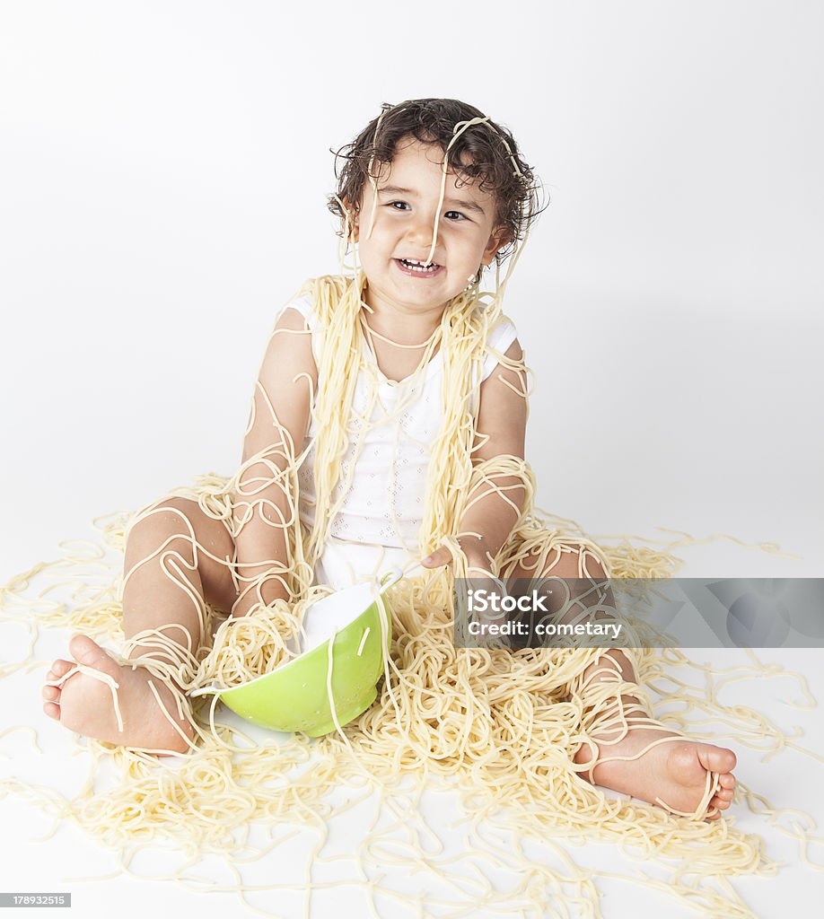 Spaghetti Baby - Lizenzfrei Mit Essen werfen Stock-Foto