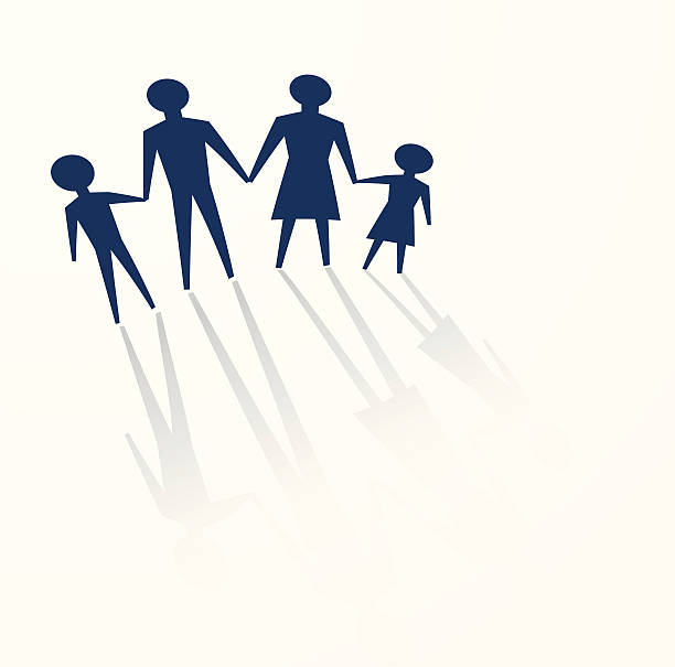 happy family values vector art illustration