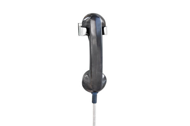 istock Black retro telephone handset isolated on white background 1789365192