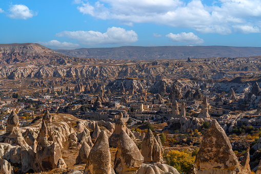 Rock Formation and City in Cappadocia