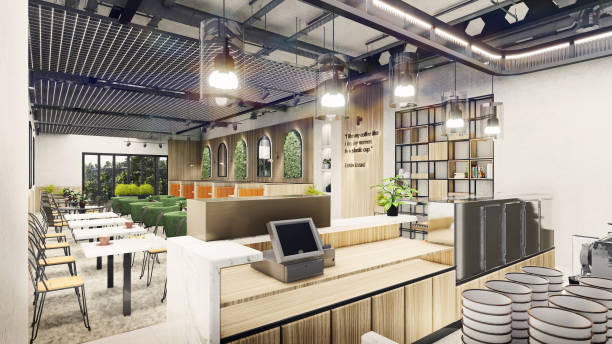 istock Concept design of modern Restaurant lounge bar 