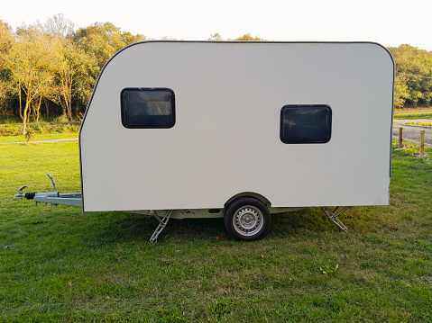 a white camping caravan