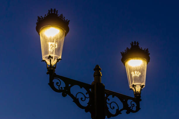 istock Vintage Street Light Illuminating Night Sky 1789435592