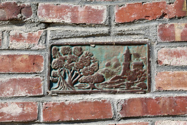 Vintage ceramic tile from the 1930s art and craft movement